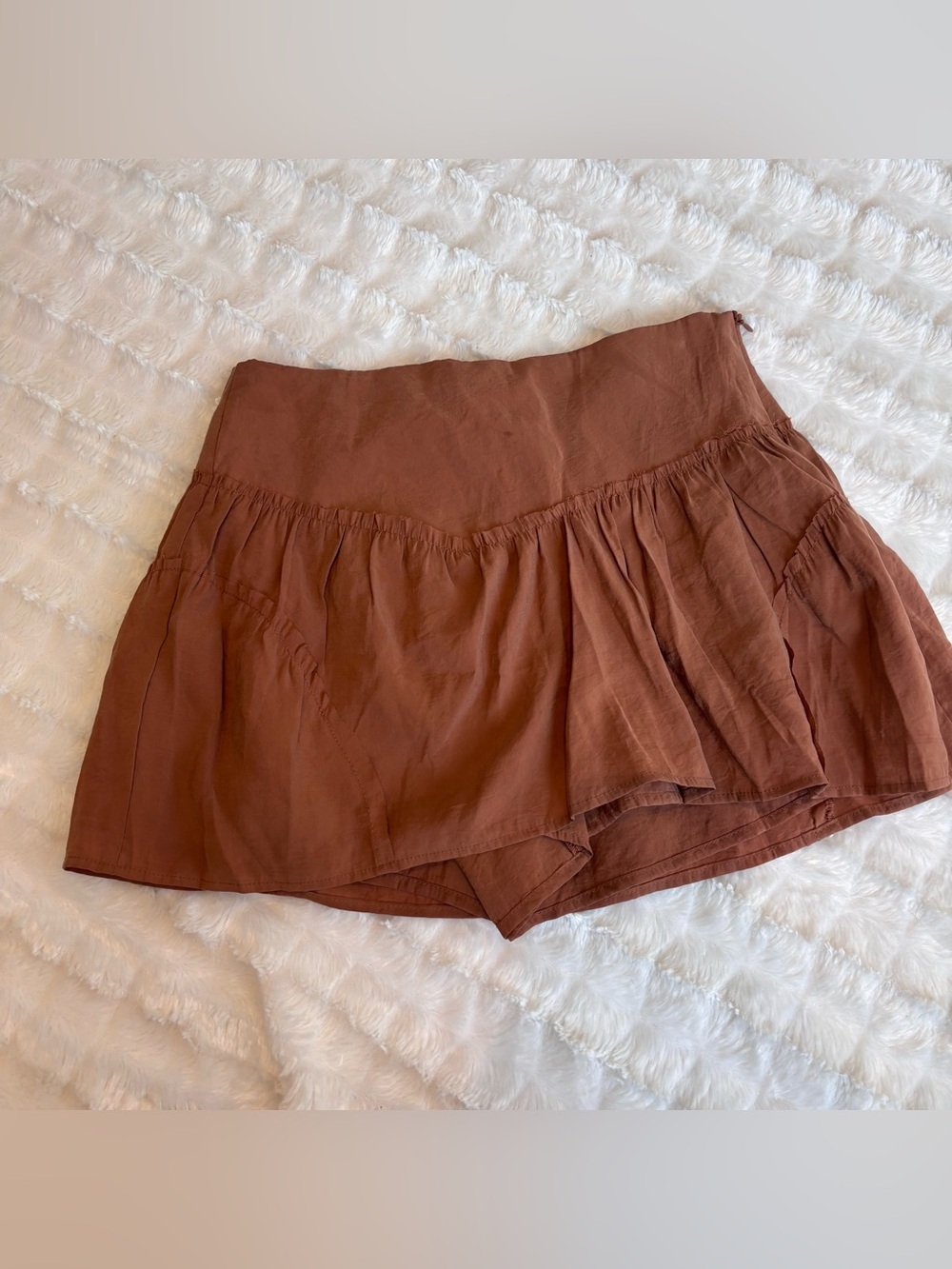 Zara Terracotta Layered Ruffle Skirt-shorts  Small